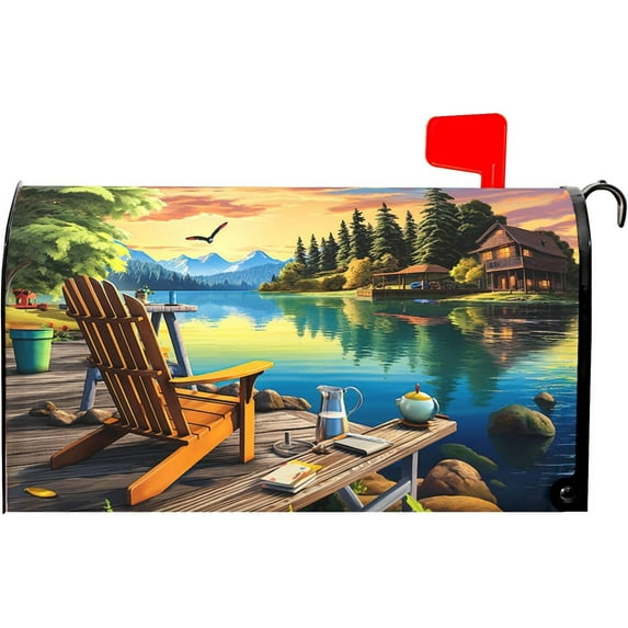 Summer Mailbox Covers Magnetic Beach Mailbox Covers Magnetic Standard Size 18" X 21" Ocean Mailbox Wraps Post Letter Box Cover Decor for Outside Garden Yard Farmhouse Home