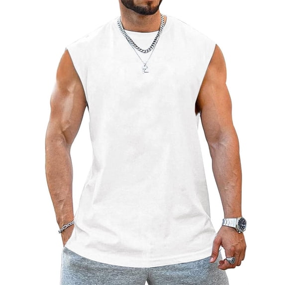 Summer Male Solid Color Sleeveless Tank Tops Men Sport Casual Tops