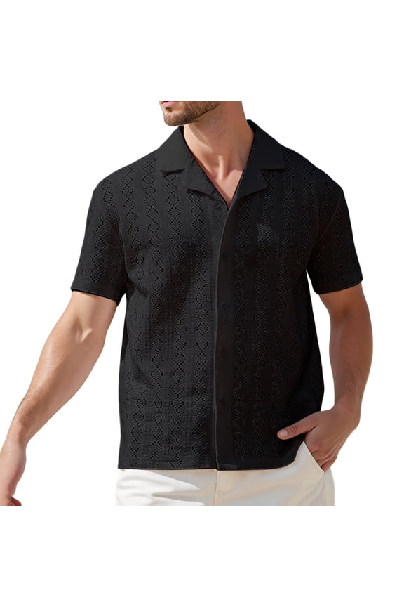 Summer Man's Beach Refreshing Casual Fashion Short Sleeve Shirt