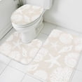 thumbnail image 1 of Summer Marine Life Bathroom Rugs Set Graffiti Corals Shell Conch Sea Starfish Retro Non Slip Absorbent Soft Bath Mats 3 Piece Set with Bathroom Rug, U-Shaped Floor Mat, Toilet Seat Cover Small Size, 1 of 9