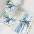 thumbnail image 1 of Summer Marine Life Bathroom Rugs Set Nautical Sea Turtle Rustic Flowers Blue Wood Grain Non Slip Absorbent Bath Mats 3 Piece Set with Bathroom Rug, U-Shaped Floor Mat, Toilet Seat Cover Large Size, 1 of 9