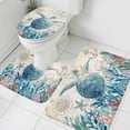 thumbnail image 1 of Summer Marine Life Bathroom Rugs Set Ocean Sea Turtle Starfish Coral Retro Anchor Non Slip Absorbent Soft Bath Mats 3 Piece Set with Bathroom Rug, U-Shaped Floor Mat, Toilet Seat Cover Large Size, 1 of 9