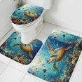 thumbnail image 1 of Summer Marine Life Bathroom Rugs Set Ocean Turtles Shark Coral Non Slip Absorbent Soft Bath Mats 3 Piece Set with Bathroom Rug, U-Shaped Floor Mat, Toilet Seat Cover Small Size, 1 of 9
