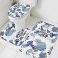 thumbnail image 1 of Summer Marine Life Bathroom Rugs Set Ocean Watercolor Jellyfish Coastal Coral Non Slip Absorbent Soft Bath Mats 3 Piece Set with Bathroom Rug, U-Shaped Floor Mat, Toilet Seat Cover Large Size, 1 of 9
