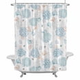 thumbnail image 1 of Summer Marine Life Bathroom Shower Curtain, Ocean Blue Coral Shells Coastal Conch Waterproof Washable Soft Bath Curtain for Bathtub Decor with 12 Hooks&Grommet, 72x72 Inch, 1 of 9
