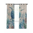 thumbnail image 1 of Summer Marine Life Blackout Curtains for Bedroom Living Room, Ocean Sea Turtle Starfish Coral Coastal Retro 72 In Long Thermal Insulated Room Darkening Drapes Grommet Window Treatments, 52 x 72 In, 1 of 9