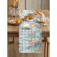 thumbnail image 1 of Summer Marine Life Coral Starfish Table Runner 13x70in Non-Slip Cotton Linen Table Runners, Sea Shell Teal Buffalo Dresser Scarves TableRunner for Dinner Kitchen Dining Wedding Party, 1 of 9