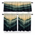 thumbnail image 1 of Summer Marine Life Curtain Valances Set Ocean Coral Simple Lines Art Kitchen Curtains 36&nbsp;inch Length Rod Pocket Valance and Tiers 3 Piece Set Small Bedroom Bathroom Laundry Decor, 1 of 9
