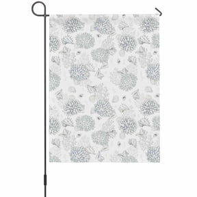 Summer Marine Life Garden Flags For Outdoor, Abstract Line Drawing Coral Conch Coastal Small Double Side Yard Flags Weather Proof Garden Decor for Lawn Outside Holiday 12 x 18 Inches