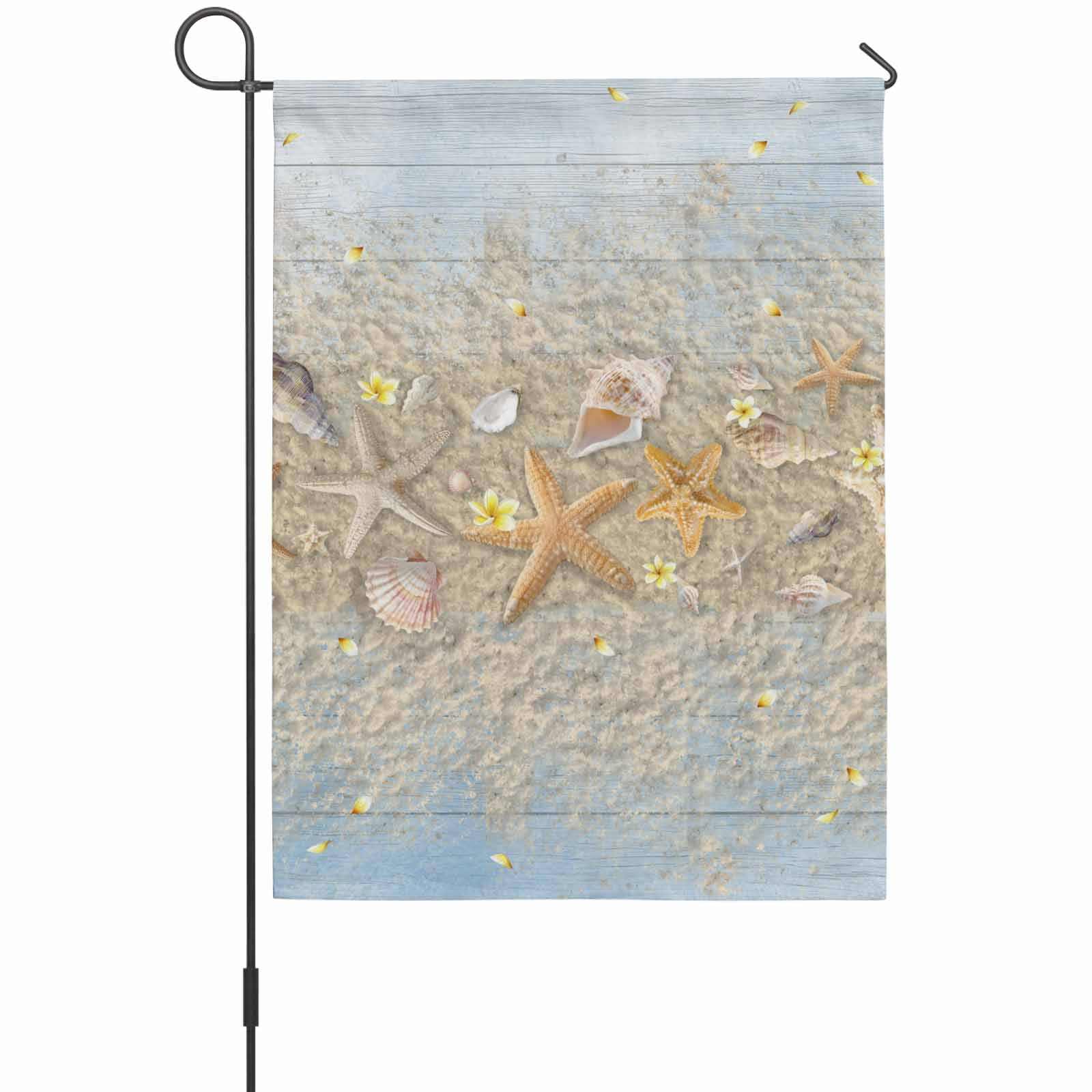 Shell Road Flags Summer Marine Life House Flag 28 x 40 Inches, Ocean Starfish Conch ...