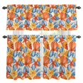 thumbnail image 1 of Summer Marine Life Kitchen Curtains Valances and Tiers Set of 3 Red Blue Starfish Conch Tier Curtains and Valance with Rod Pocket for Small Windows, 27.5"x36", 1 of 9