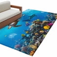 thumbnail image 1 of Summer Marine Life Rectangle&nbsp;Area Rug&nbsp;4x6 ft Modern Turtle Shark Coral Fish Washable Rugs for Living Room, Non Slip Soft Carpet for Bedroom Entryway Dining Room, 1 of 9
