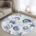 thumbnail image 1 of Summer Marine Life Round Area Rugs 3 ft, Ocean Watercolor Sea Conch Starfish Shells Coastal Washable Small Area Rug with Non-Slip Sturdy Edge Binding Round Front Door Mat Floor Carpet for Entryway, 1 of 9