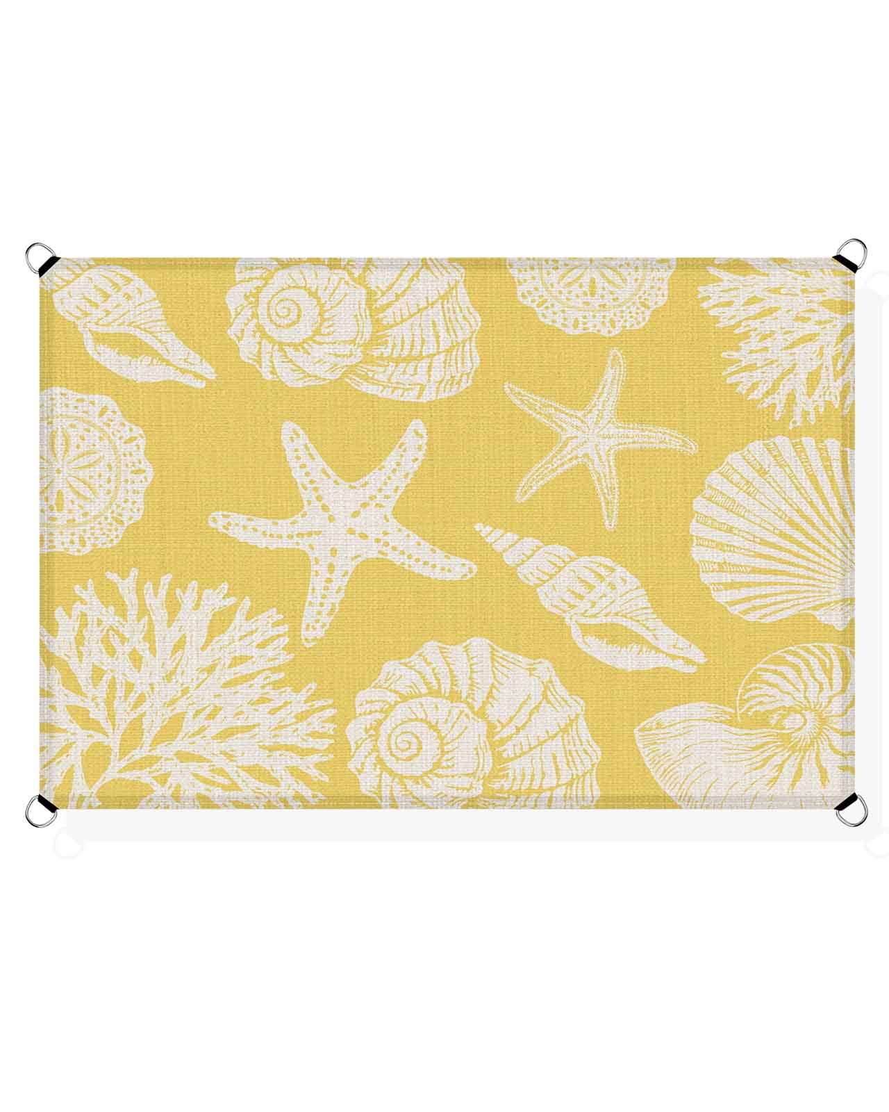 Summer Marine Life Sun Shade Sail 12'X16' Graffiti Corals Shell Conch ...