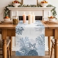 thumbnail image 1 of Summer Marine Life Table Runner, Ocean Corals Coastal Starfish Conch Cotton Linen Kitchen Table Decoration Washable Dining Tabletop Runners for Home Party Decor 13x108 Inches, 1 of 9