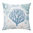 thumbnail image 1 of Summer Marine Life Throw Pillow Cover Ocean Coral Shell Simple Lines Art Cotton Linen Cushion Cover Throw Pillow Case with Invisible Zipper for Couch Sofa Bed Chair Car 16x16 Inch, 1 of 14