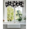 thumbnail image 1 of Summer Marine Life Tie Up Valances Curtain, Adjustable Kitchen Graffiti Corals Shell Conch Sea Starfish Black Valances for Windows Decor, Rod Pocket Short Curtains Set for Bedroom/Bathroom, 54"x18", 1 of 9