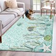 thumbnail image 1 of Summer Marine Life Washable Area Rug 4 x 6 ft Tropical Fish Ocean Starfish Conch Shell, Soft Non Slip Rugs Stain Repellent Indoor Felt Carpet for Living Dining Room Bedroom Home Office, 1 of 9