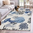 thumbnail image 1 of Summer Marine Life Washable Area Rugs 2.7'x5', Ocean Watercolor Jellyfish Coastal Coral Vintage Low Pile Throw Living Room Rug Non-Slip Sturdy Edge Binding Carpet for Indoor Entryway Bedside Kitchen, 1 of 9