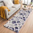 thumbnail image 1 of Summer Marine Life Washable Runner Rugs 2'x6', Black Line Ocean Shell Starfish Sea Conch Seaweed Low Pile Throw Entryway Rug Non-Slip Sturdy Edge Binding Carpet for Indoor Bedside Entrance Bedside, 1 of 9