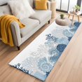 thumbnail image 1 of Summer Marine Life Washable Runner Rugs 2'x6', Ocean Corals Coastal Starfish Sand Dollar Conch Low Pile Throw Entryway Rug Non-Slip Sturdy Edge Binding Carpet for Indoor Bedside Entrance Bedside, 1 of 9