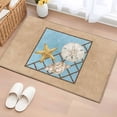 thumbnail image 1 of Summer Marine Life Washable Small Entryway Area Rugs 2'x3', Coastal Starfish Ocean Conch Rope Border Low Pile Throw Rug Non-Slip Sturdy Edge Binding Carpet for Front Door Floor Room Entry, 1 of 9