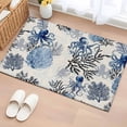 thumbnail image 1 of Summer Marine Life Washable Small Entryway Area Rugs 2'x3', Ocean Watercolor Octopus Coastal Coral Vintage Low Pile Throw Rug Non-Slip Sturdy Edge Binding Carpet for Front Door Floor Room Entry, 1 of 9