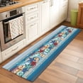 thumbnail image 1 of Summer Marine Runner Rugs 2x6 ft Life Beach Starfish Shell Coral Blue Wood Grain Washable Hallway Rugs Non-Slip Floor Mats Absorbent Carpet Bedside Runners for Bedroom Kitchen Bathroom Laundry Room, 1 of 9