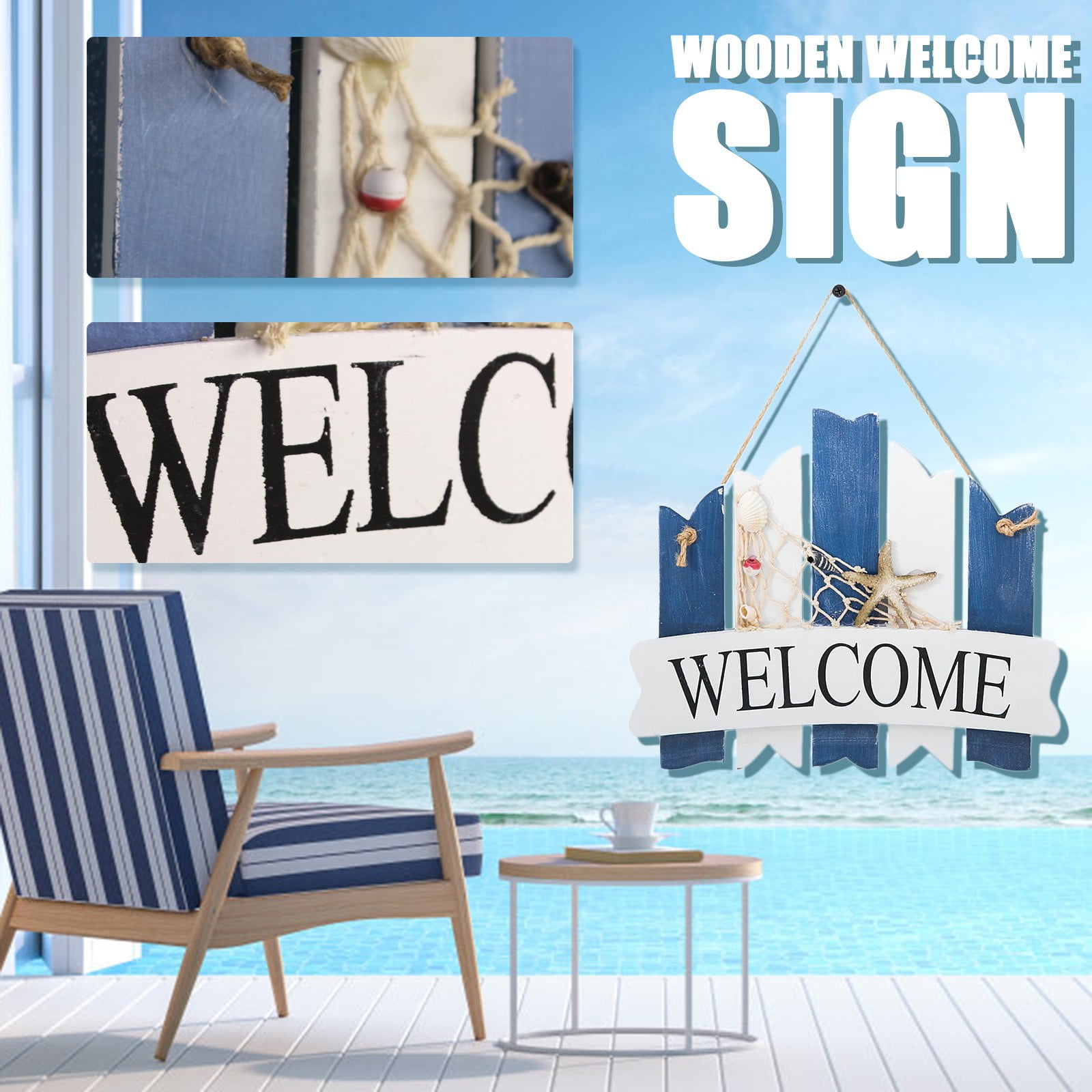 Summer Marine Style Doorplate Indoor And Outdoor Decoration