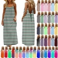 thumbnail image 1 of Summer Maxi Dresses For Women Fashion Sleeveless Backless Cami Dresses Spaghetti Strap Flowy Long Sundress Beach Vacation Clothes Travel Dresses, 1 of 9