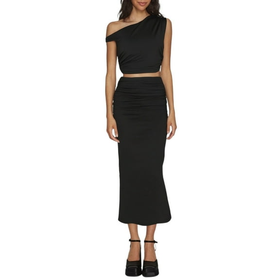 Summer Maxi Dresses for Women 2025 Long Skirts for Women Trendy Long Skirt Suit For Vacation And Daily Wear Stylish One Shoulder Dress With Midi Skirt And Belt For Any Season