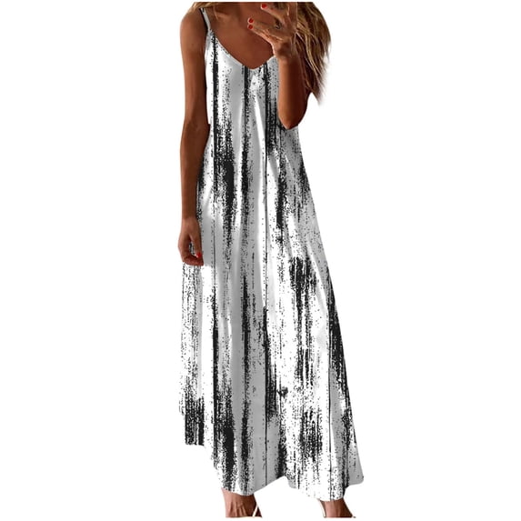 Summer Maxi Dresses for Women Spaghetti Strap Tie Dye Cami Sundress Loose Fit V Neck Cover Ups for Bathing Suits 2026 Summer Beach Dresses Resort Wear Vacation Outfits