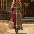 thumbnail image 1 of Summer Maxi Dresses for Women Vacation Spring Casual Long Sleeve Basic Long T Shirt Dress Multicolor C M, 1 of 4