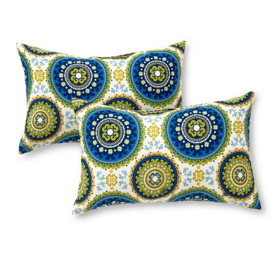 Summer Medallion 19 x 12 in. Outdoor Rectangle Throw Pillow (Set of 2) by Greendale Home Fashions