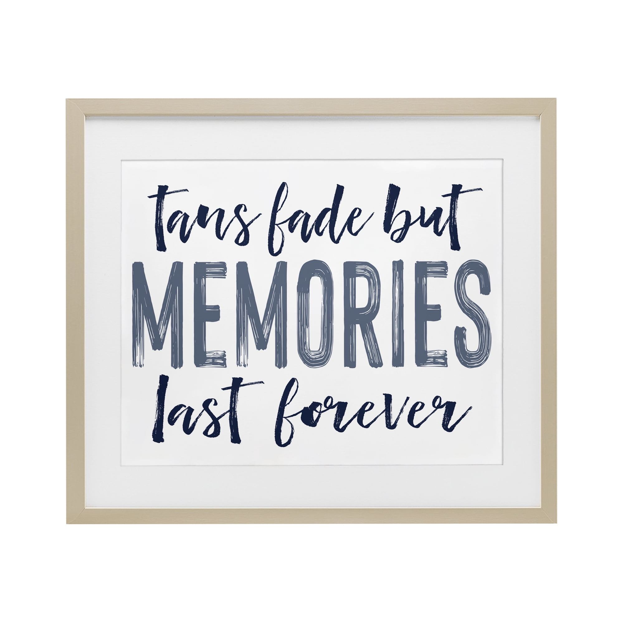 Summer Memories Last Forever Birch Framed Print Under Glass, design by Lettered and Lined
