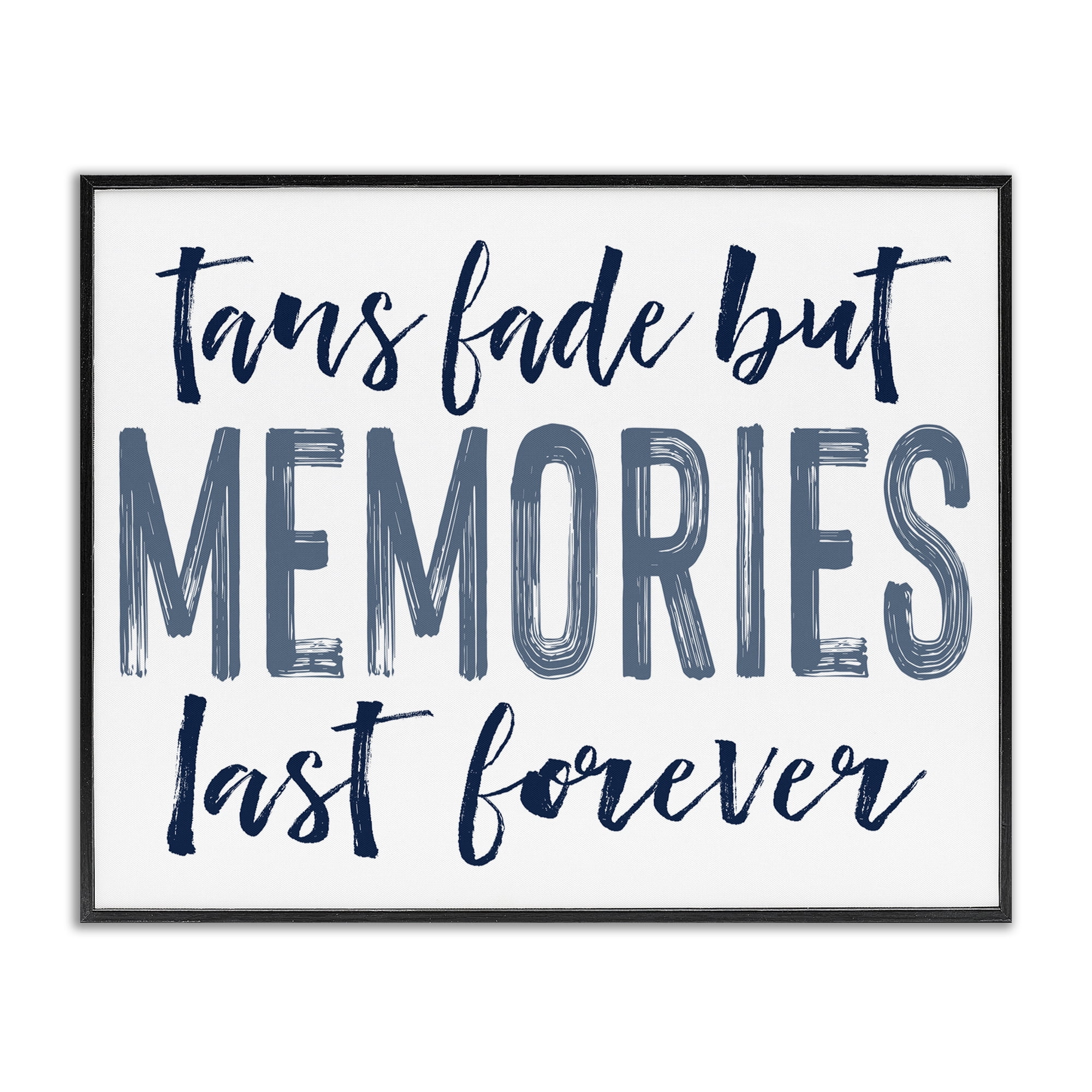 Summer Memories Last Forever Black Framed Giclee Art, design by Lettered and Lined