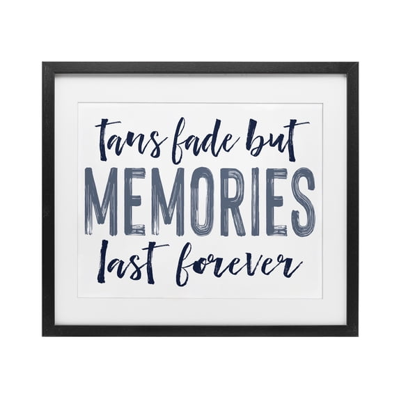 Stupell Industries Coastal Summer Memories Last Forever Black Framed Print Under Glass, 16 x 13, by Lettered and Lined