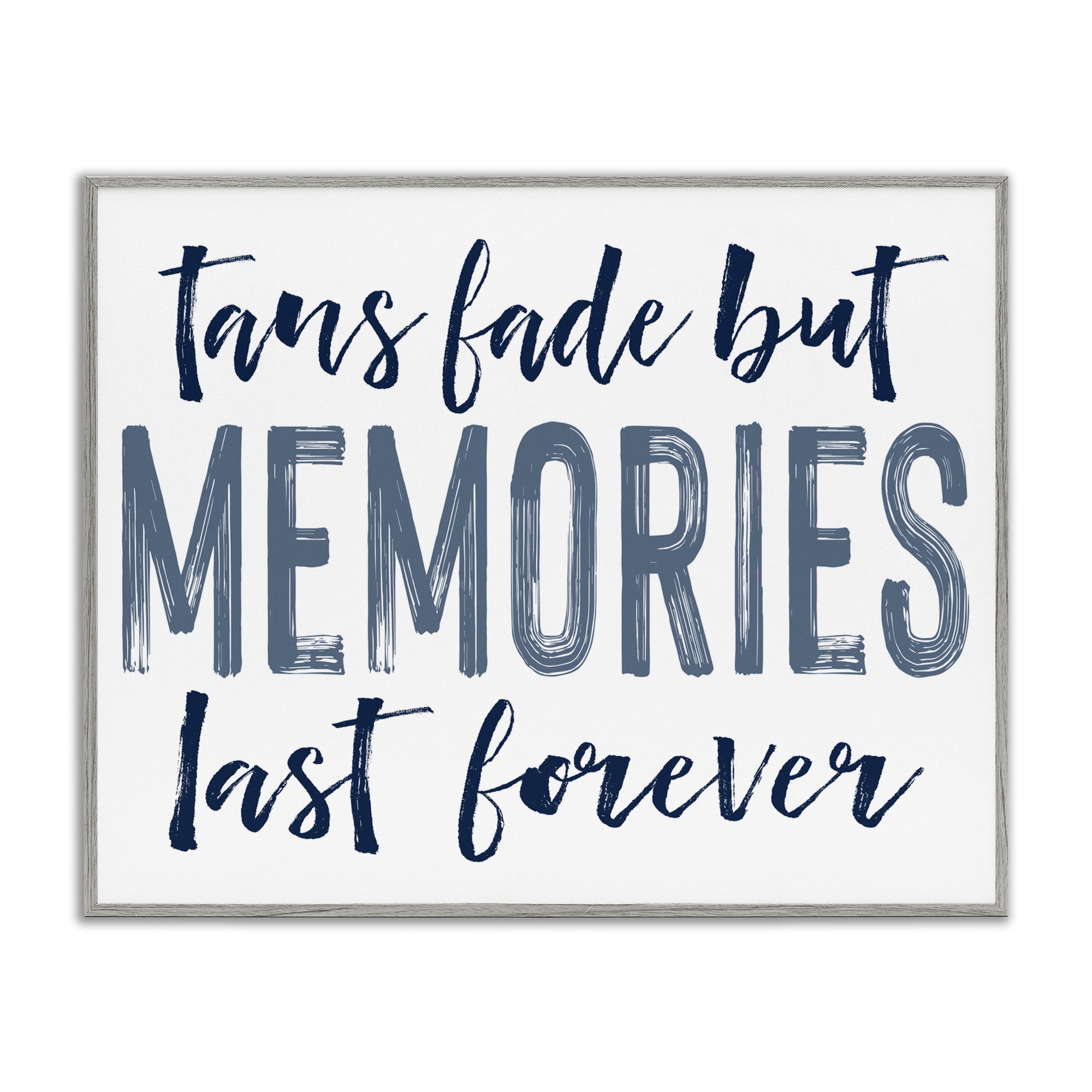 Summer Memories Last Forever Gray Framed Giclee Art, design by Lettered and Lined