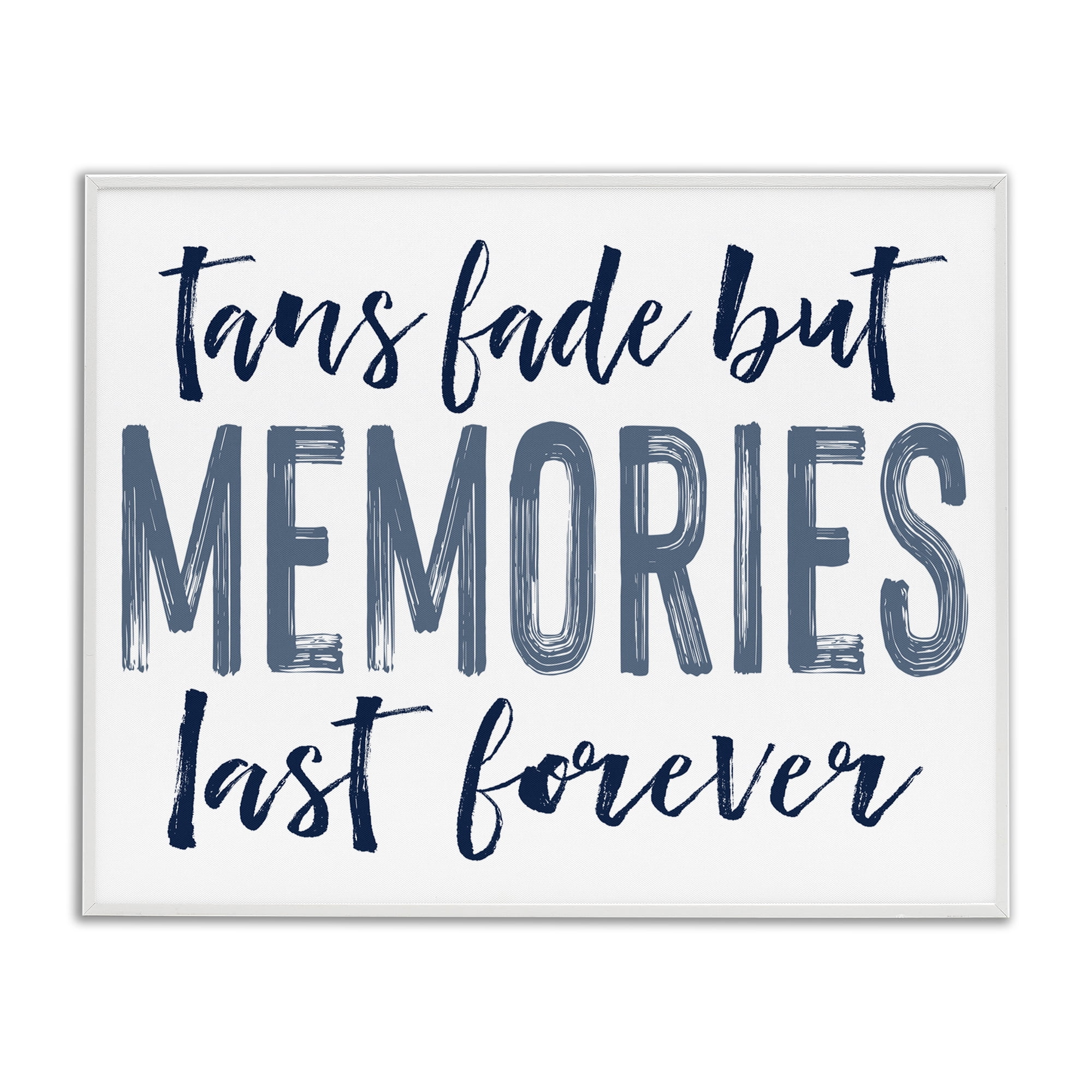 Summer Memories Last Forever White Framed Giclee Art, design by Lettered and Lined