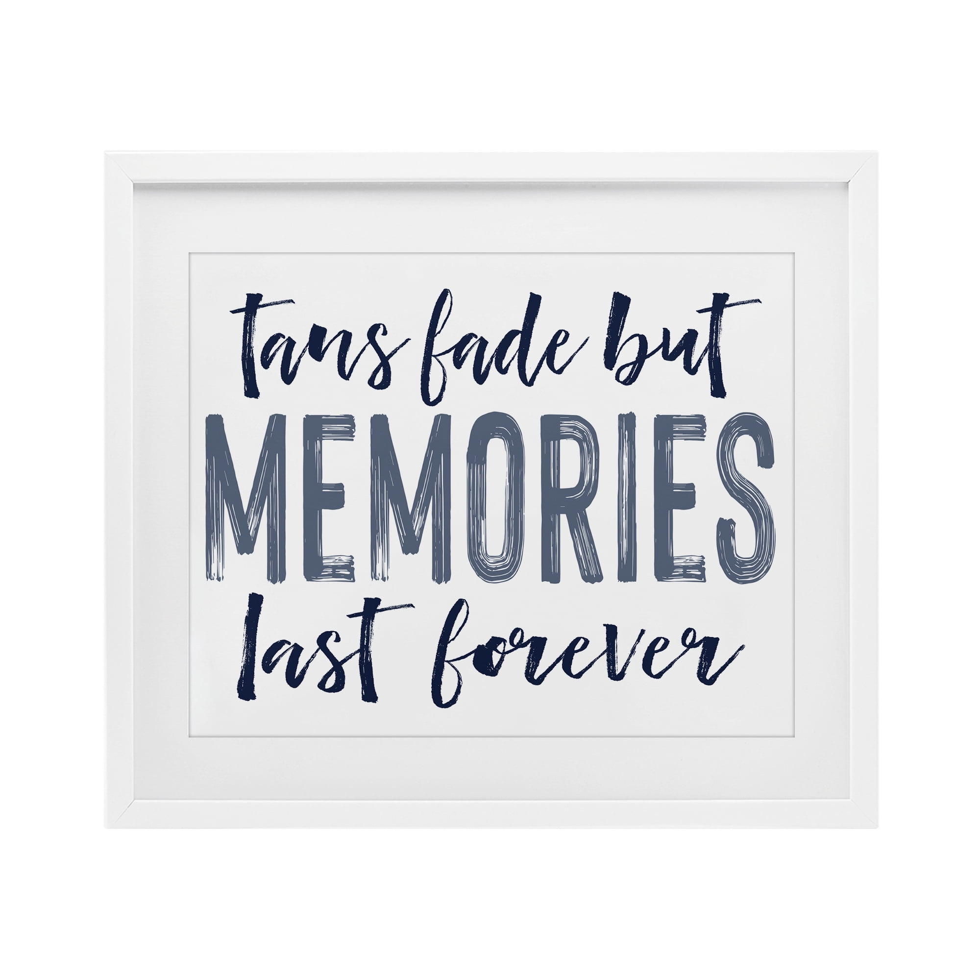 Summer Memories Last Forever White Framed Print Under Glass, design by Lettered and Lined