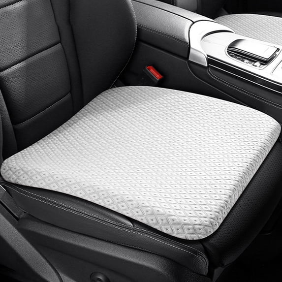 Summer Memory Foam Car Seat Cushion with Coccyx Relief, Ice Fabric Cooling Support – 8cm Height Boost Improves Driving Vision, Pressure-Relieving Pad for Office Home Auto