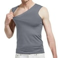 thumbnail image 1 of Summer Men Beach Tank Tops Plus Size Fashion Pullover Solid Color Top T-shirt Outdoor Elastic Tight Without Marksr Solid Color V-Neck Tank Top, 1 of 6