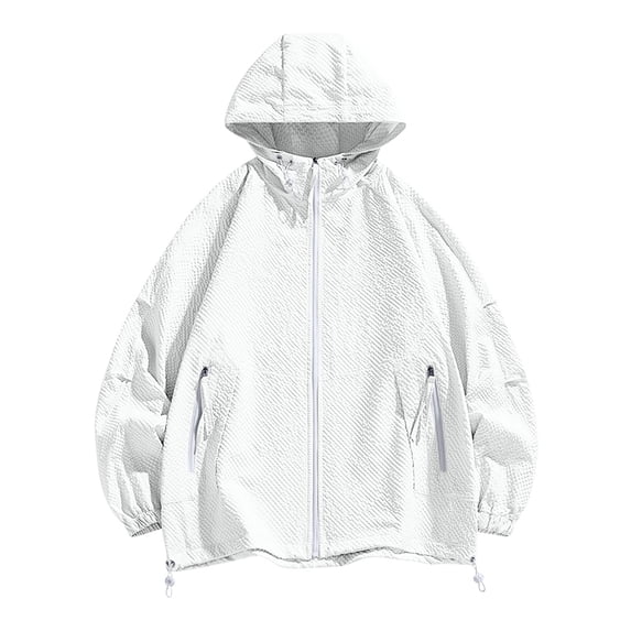 Summer Men Hoodies Sunscreen Long Sleeved Casual Protection Clothing Solid Color Thin Breathable Outdoor Tops Plus Size Up to 65% off!