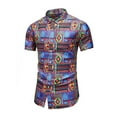 thumbnail image 1 of Summer Men Shirt, Mens Short Sleeve Shirt Flower Print Shirts Casual Button Down Retro Beach Dress Party Tops, 1 of 3