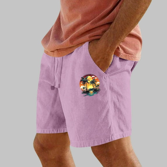 Summer Men Shorts Elastic Waist Solid Color Drawstring Lightweight Casual Slim Cargo Shorts With Pocket Sport Fashion Workout Athletic Shorts Sweatpants S-3XL