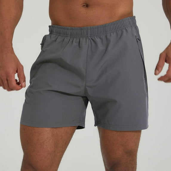 Summer Men Shorts Elastic Waist Solid Color Moisture-Wicking Straight Leg Cargo Shorts With Pocket Beach Fashion Outdoor Sport Athletic Gym Shorts Sweatpants S-XL