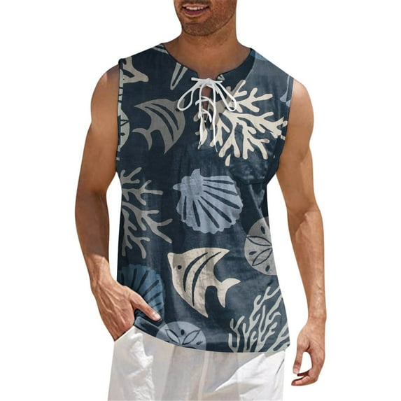 Summer Men Tank Top Sleeveless 3D Retro Vest Male Cool Camis Dailywear