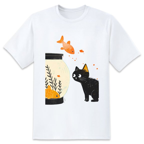 Summer Men Tee ShirtCat (5) Graphic Letter Print T Shirts Crew Neck Short Sleeves Sports Sizes XS-5XL