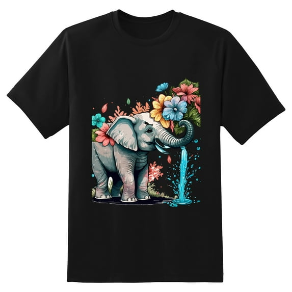 Summer Men Tee ShirtWatercolor Elephant (2) Graphic Letter Print T Shirts Crew Neck Short Sleeves Sports Sizes XS-5XL