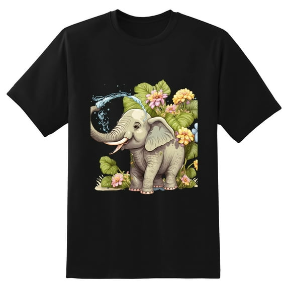 Summer Men Tee ShirtWatercolor Elephant (6) Graphic Letter Print T Shirts Crew Neck Short Sleeves Sports Sizes XS-5XL